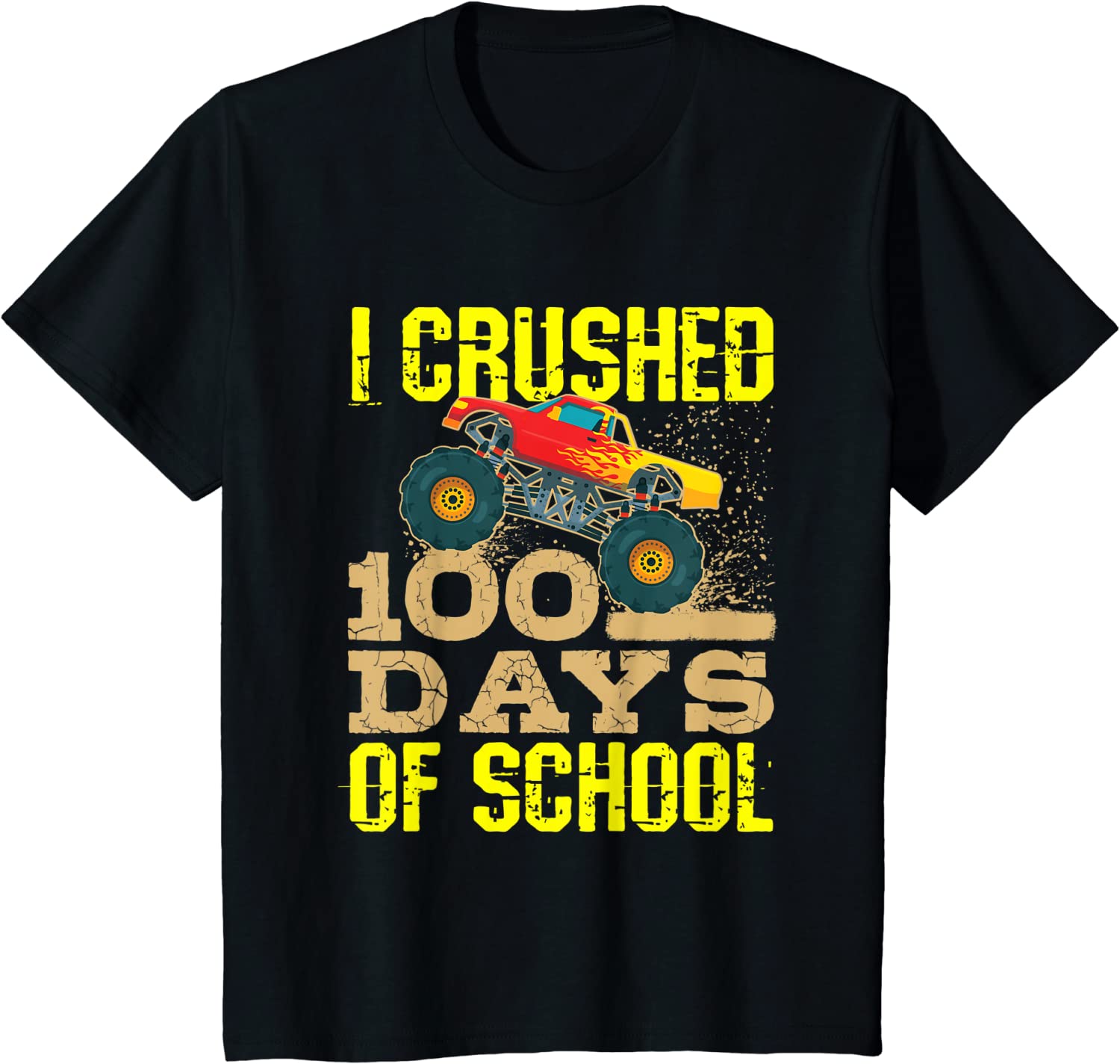 Kids I Crushed 100 Days Of School TShirt Boys Monster T