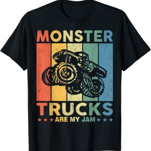 Vintage Monster Truck Are My Jam Retro Sunset Cool Engi