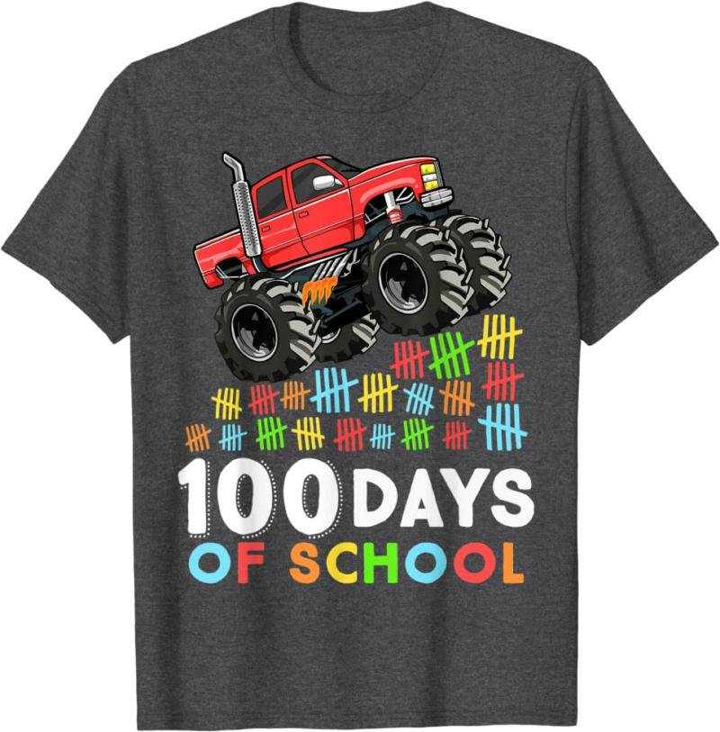 100 Days of School Monster Truck 100th Day of School Bo