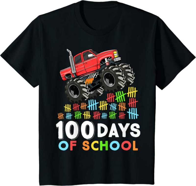 100 Days of School Monster Truck 100th Day of School Bo