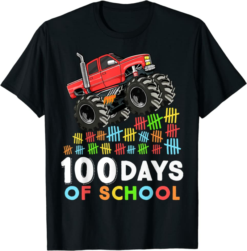100 Days of School Monster Truck 100th Day of School Bo