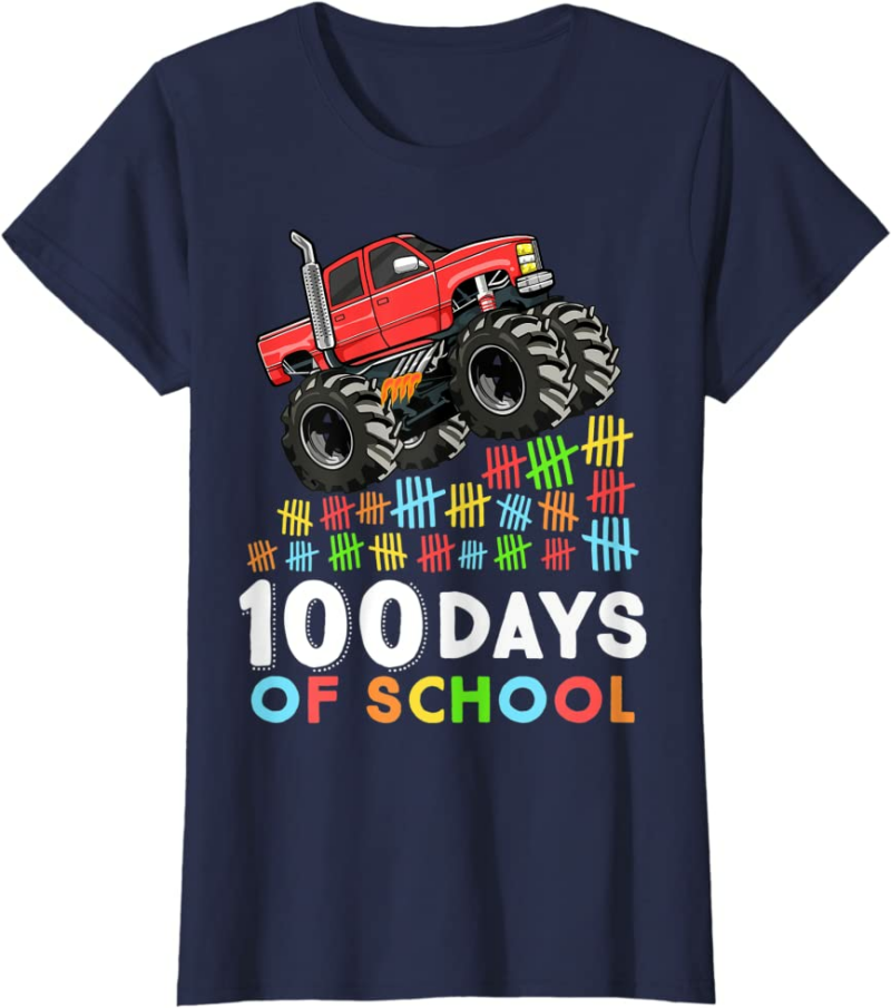 100 Days of School Monster Truck 100th Day of School Bo