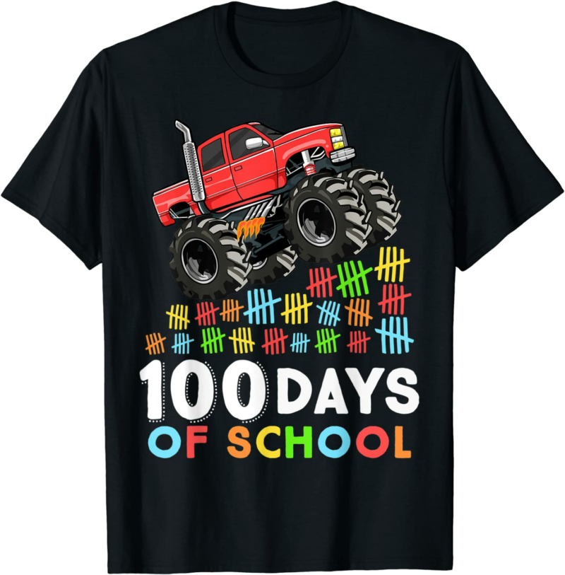 100 Days of School Monster Truck 100th Day of School Bo