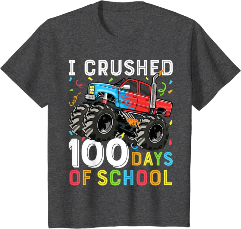 100 Days of School Monster Truck 100th Day of School Bo