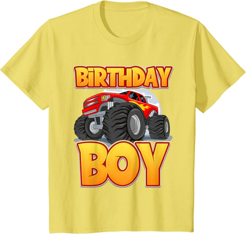 Birthday Boy Cute Monster Truck Boy's Birthday Party T-