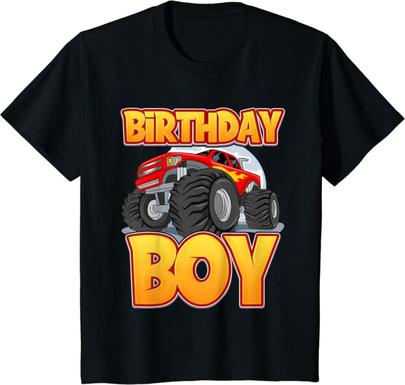 Birthday Boy Cute Monster Truck Boy's Birthday Party T-