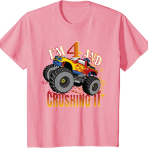 I'm 4 And Crushing It 4th Birthday Child Monster Truck 