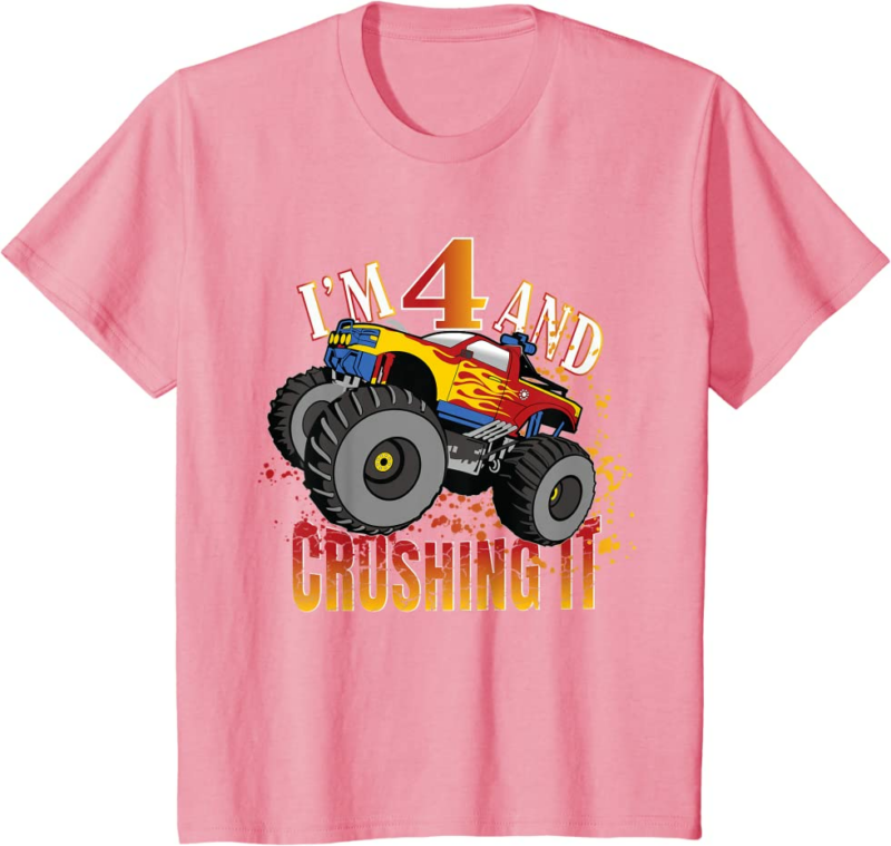 I'm 4 And Crushing It 4th Birthday Child Monster Truck