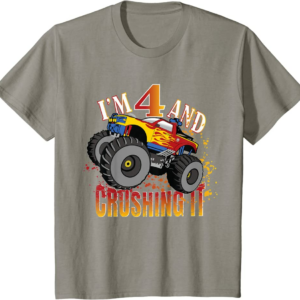 I'm 4 And Crushing It 4th Birthday Child Monster Truck 