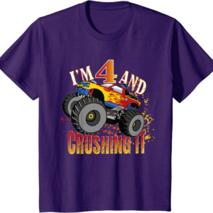 I'm 4 And Crushing It 4th Birthday Child Monster Truck 