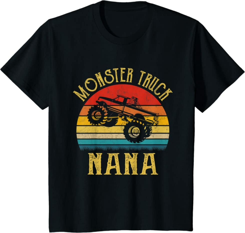 Monster Truck Nana Retro Vintage Monster Truck T-Shirt