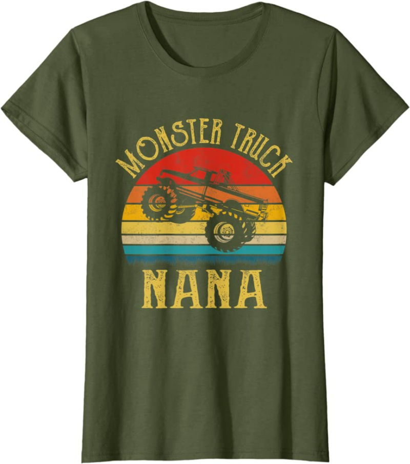 Monster Truck Nana Retro Vintage Monster Truck T-Shirt