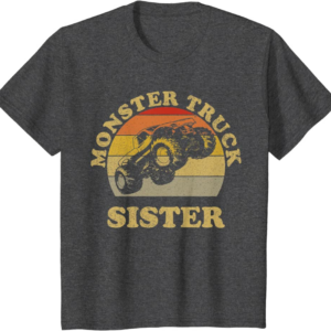 Monster Truck Sister Vintage Retro Sunset Gift For Sist