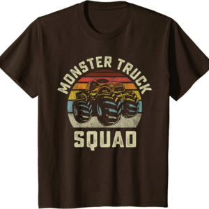 Monster Truck Squad Vintage Retro Style Matching Friend
