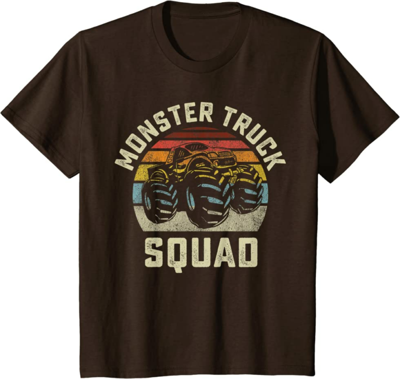 Monster Truck Squad Vintage Retro Style Matching Friend