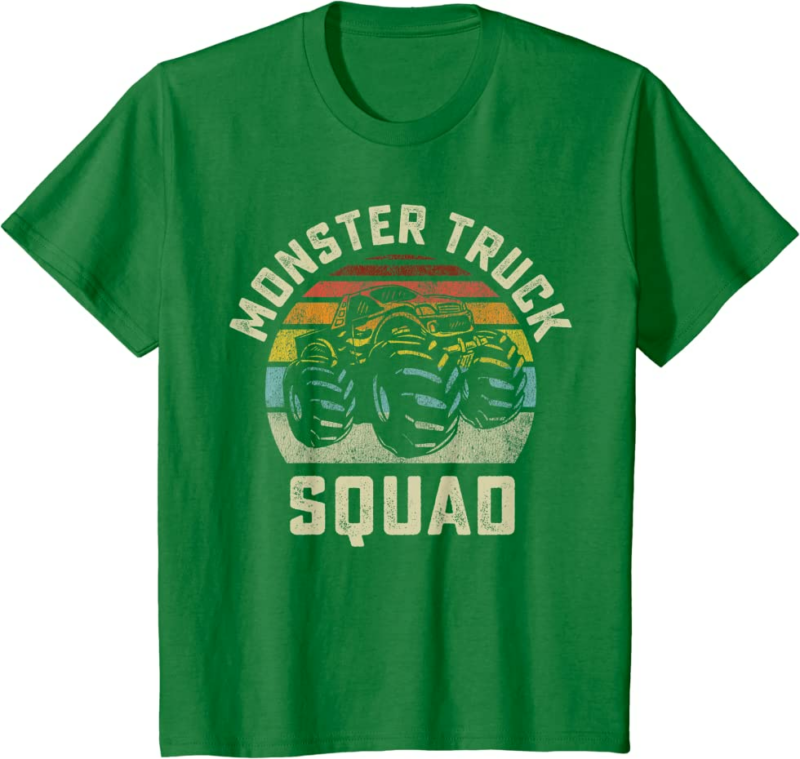 Monster Truck Squad Vintage Retro Style Matching Friend