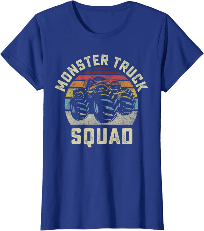 Monster Truck Squad Vintage Retro Style Matching Friend