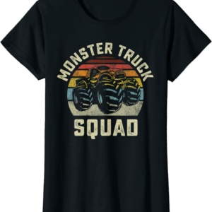 Monster Truck Squad Vintage Retro Style Matching Friend