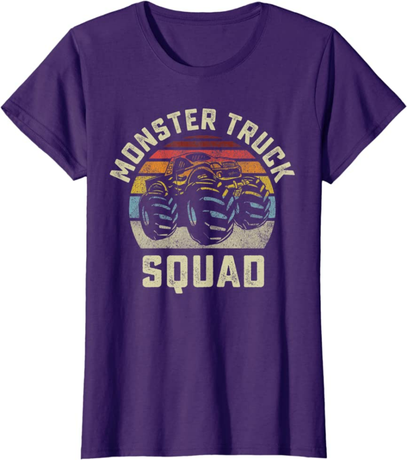Monster Truck Squad Vintage Retro Style Matching Friend