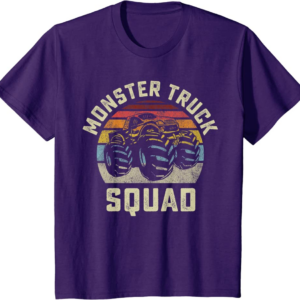 Monster Truck Squad Vintage Retro Style Matching Friend