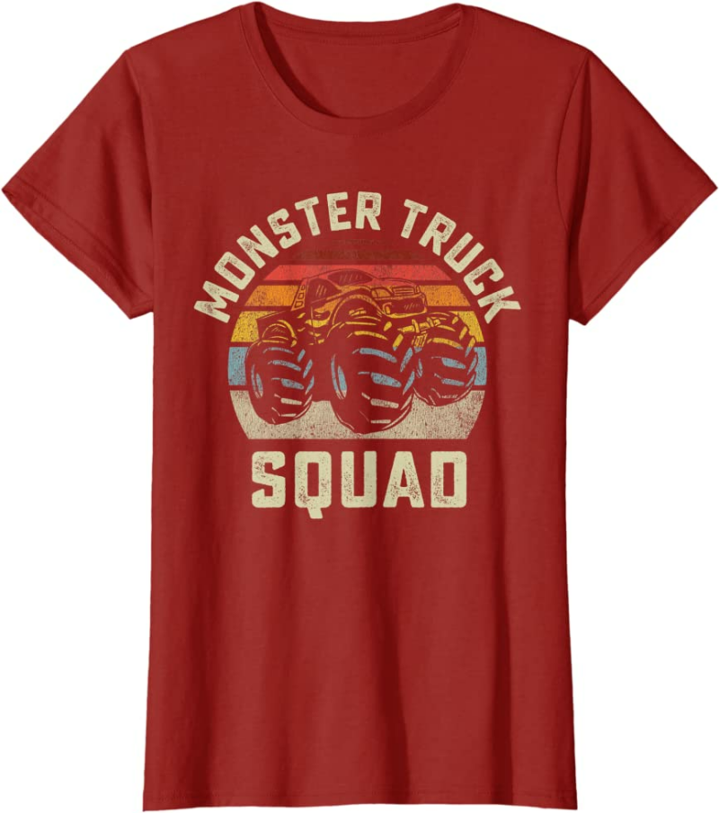 Monster Truck Squad Vintage Retro Style Matching Friend