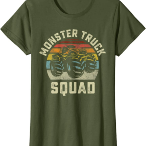 Monster Truck Squad Vintage Retro Style Matching Friend