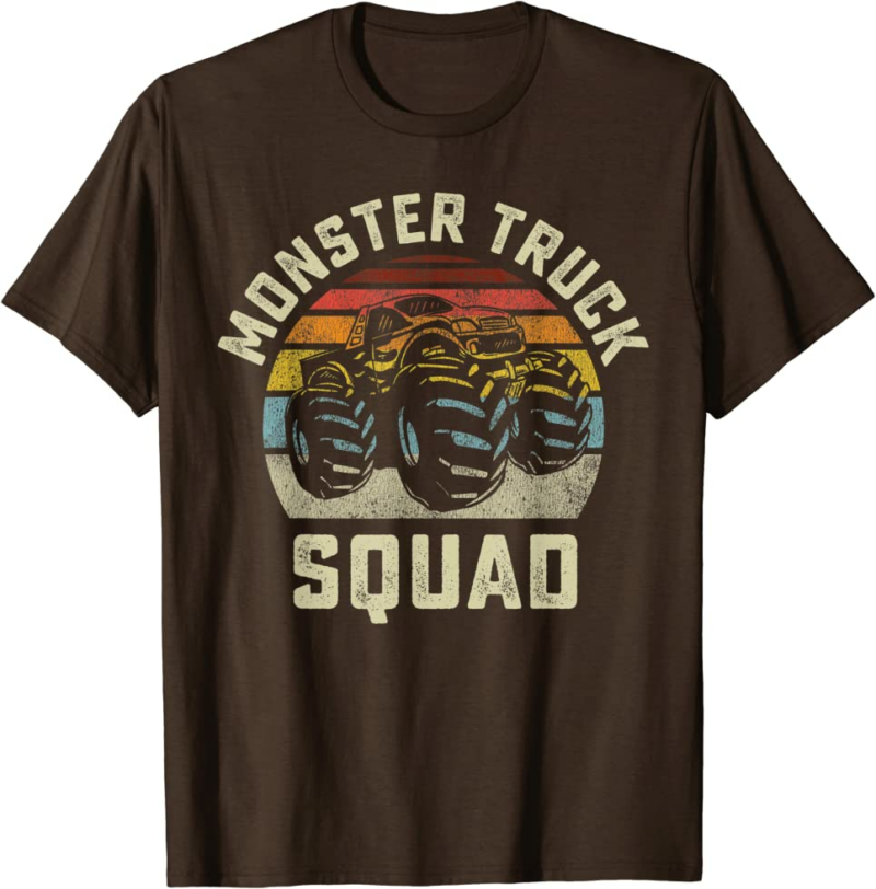 Monster Truck Squad Vintage Retro Style Matching Friend