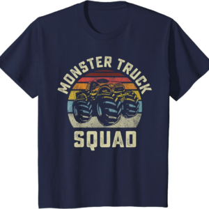 Monster Truck Squad Vintage Retro Style Matching Friend