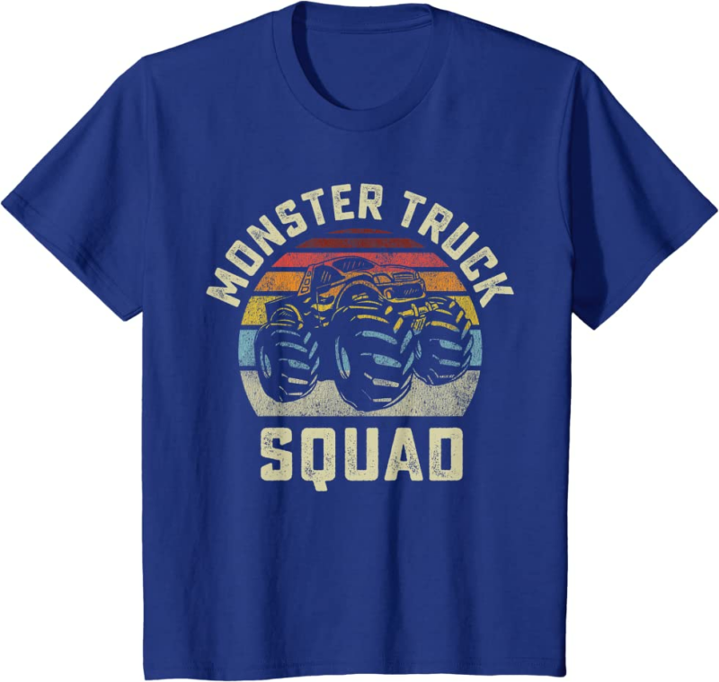 Monster Truck Squad Vintage Retro Style Matching Friend
