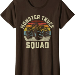 Monster Truck Squad Vintage Retro Style Matching Friend