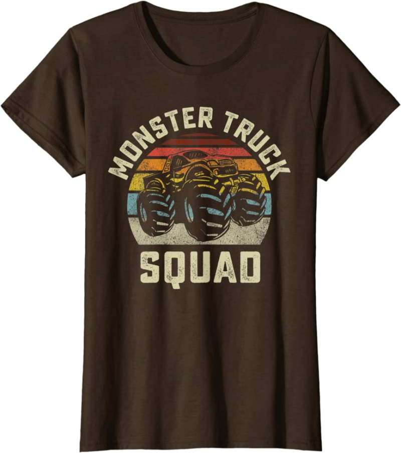 Monster Truck Squad Vintage Retro Style Matching Friend