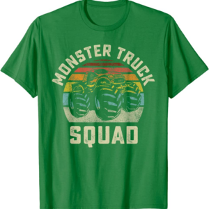 Monster Truck Squad Vintage Retro Style Matching Friend