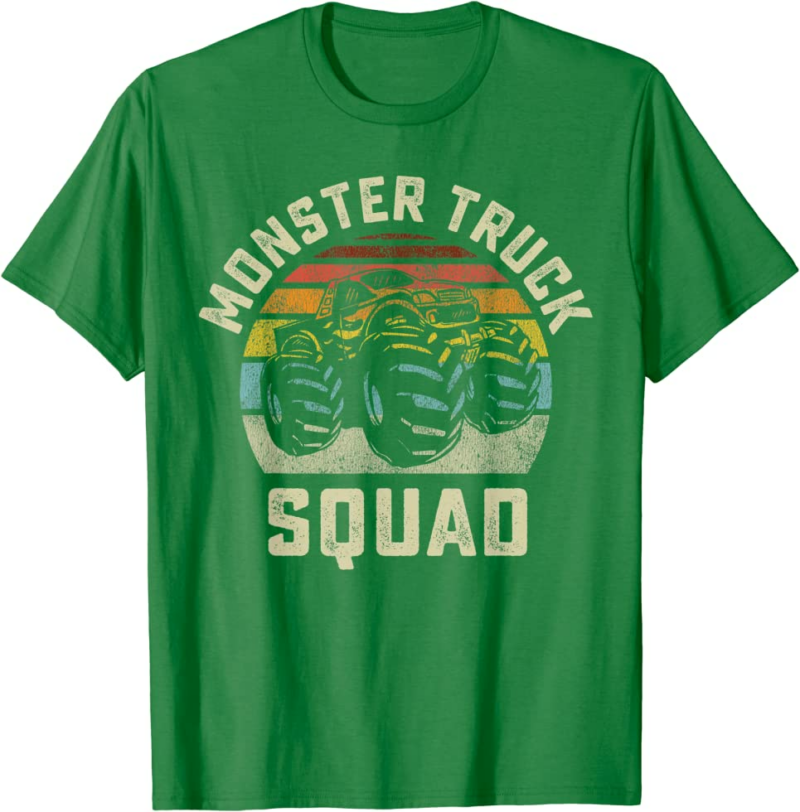 Monster Truck Squad Vintage Retro Style Matching Friend