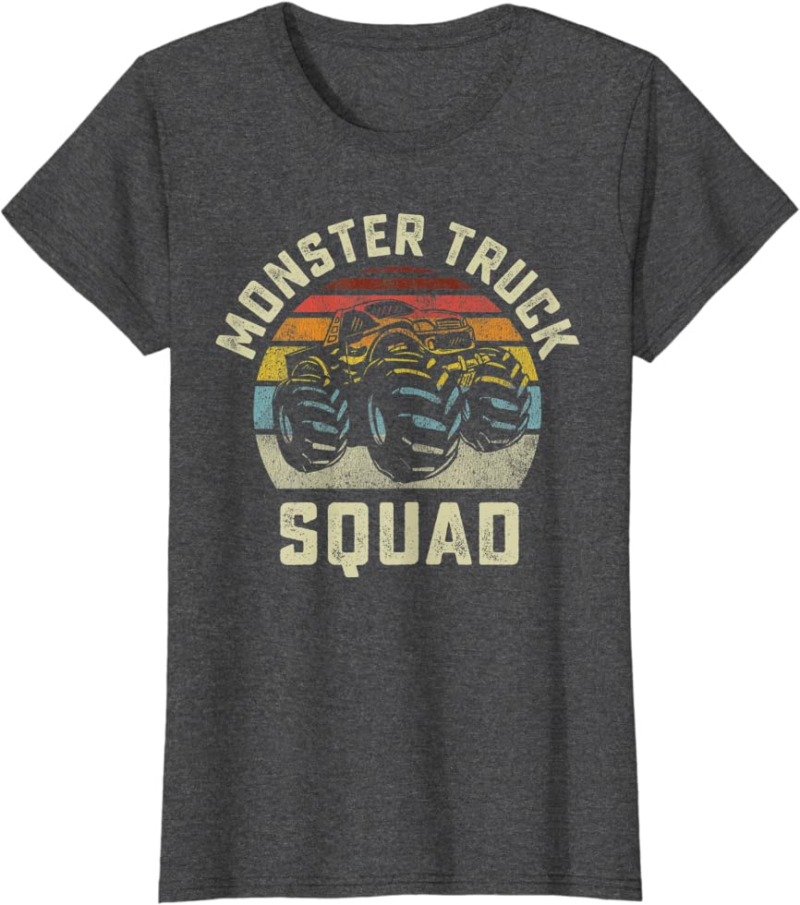 Monster Truck Squad Vintage Retro Style Matching Friend