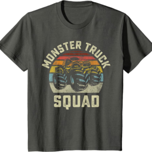 Monster Truck Squad Vintage Retro Style Matching Friend