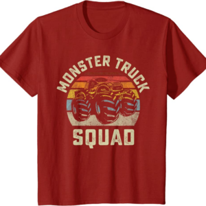 Monster Truck Squad Vintage Retro Style Matching Friend