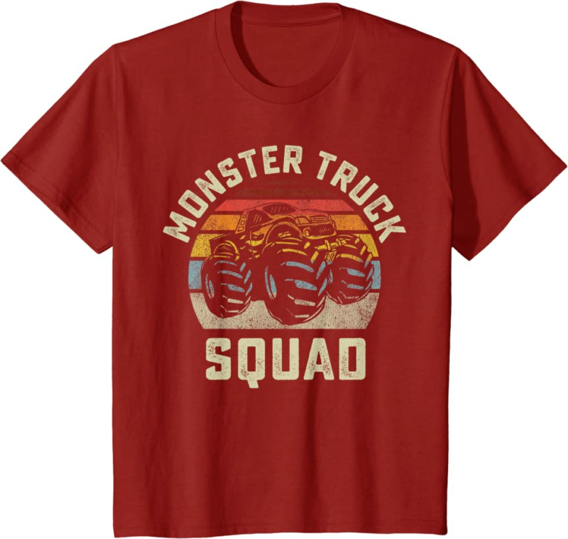 Monster Truck Squad Vintage Retro Style Matching Friend
