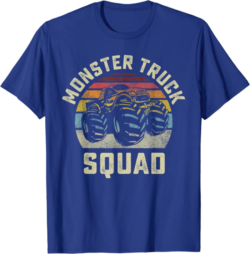 Monster Truck Squad Vintage Retro Style Matching Friend