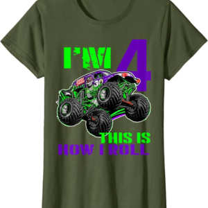 Monster Trucks Are My Jam - 4th Birthday Boy - 4 years 