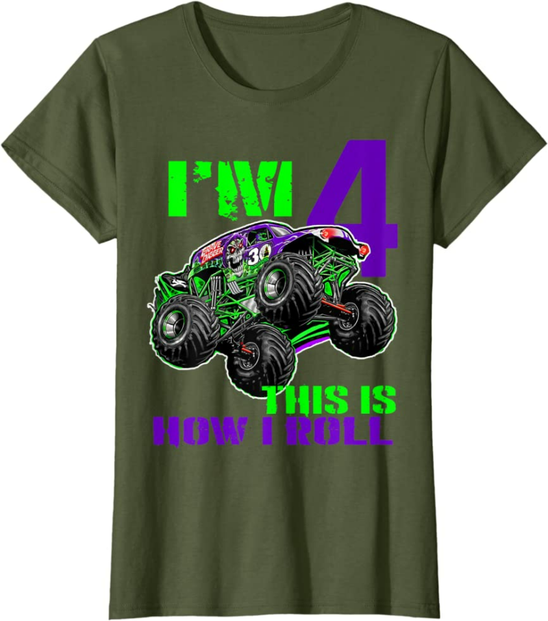 Monster Trucks Are My Jam - 4th Birthday Boy - 4 years