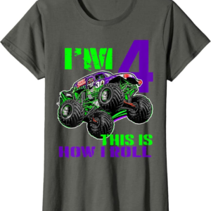 Monster Trucks Are My Jam - 4th Birthday Boy - 4 years 
