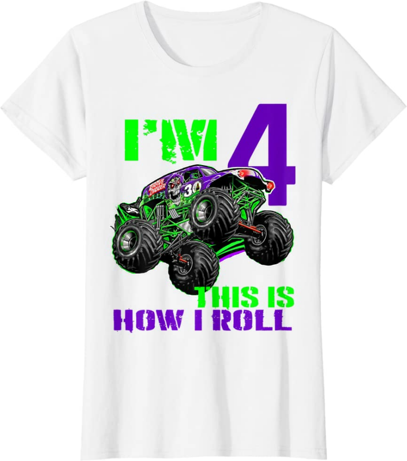Monster Trucks Are My Jam - 4th Birthday Boy - 4 years