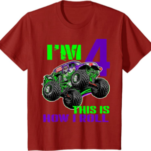 Monster Trucks Are My Jam - 4th Birthday Boy - 4 years 