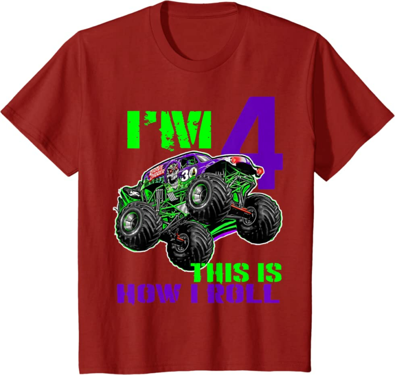 Monster Trucks Are My Jam - 4th Birthday Boy - 4 years