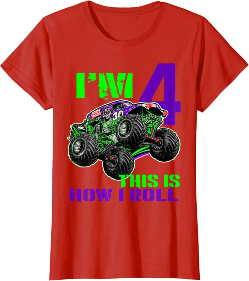 Monster Trucks Are My Jam - 4th Birthday Boy - 4 years
