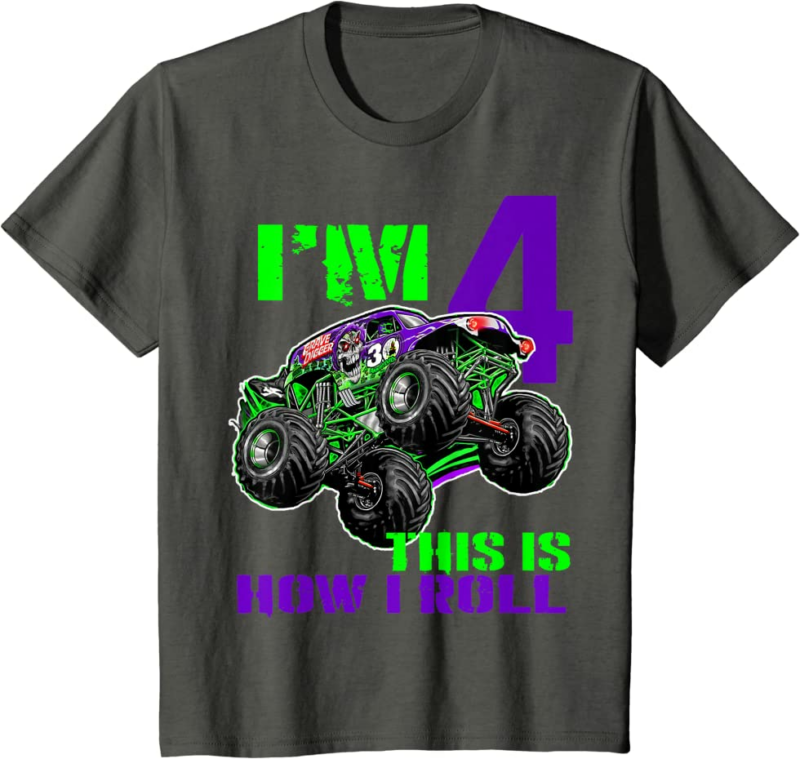 Monster Trucks Are My Jam - 4th Birthday Boy - 4 years