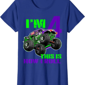 Monster Trucks Are My Jam - 4th Birthday Boy - 4 years 