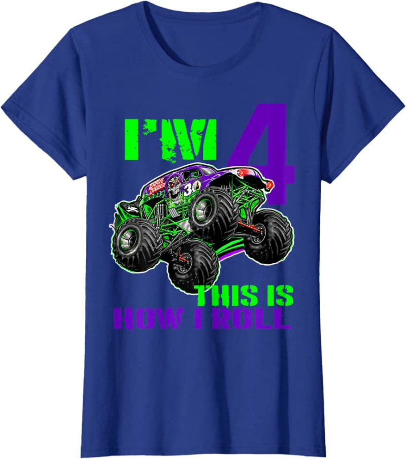 Monster Trucks Are My Jam - 4th Birthday Boy - 4 years