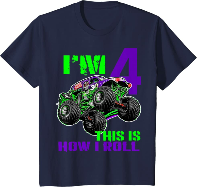 Monster Trucks Are My Jam - 4th Birthday Boy - 4 years