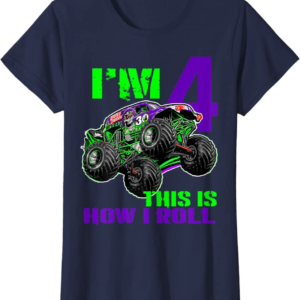 Monster Trucks Are My Jam - 4th Birthday Boy - 4 years 
